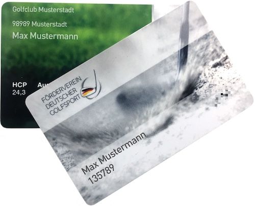 Golf Fernmitgliedschaft FDG Mitgliedsausweis